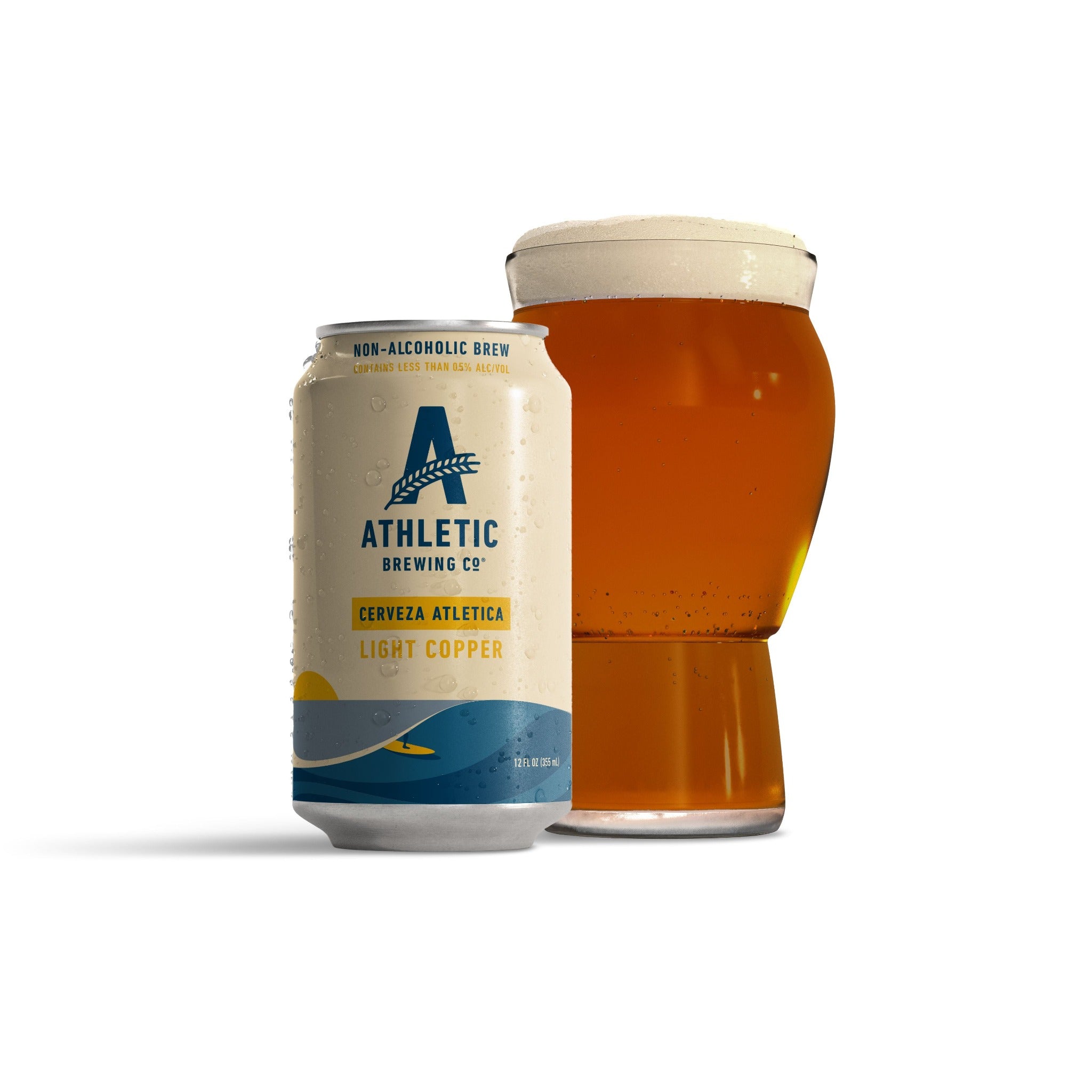 Athletic Brewing Cerveza Athletic Non-Alcoholic Beer with Glass