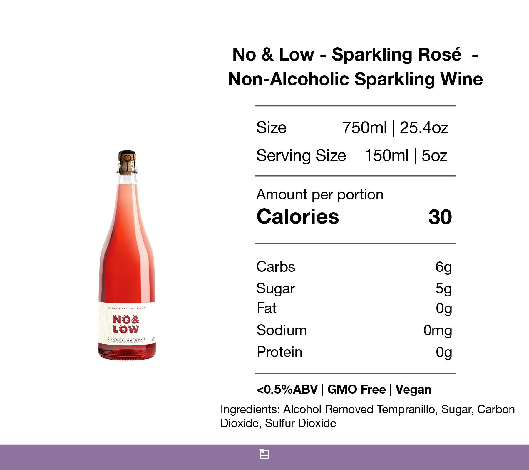 No &amp; Low - Sparkling Rosé - Non-Alcoholic Sparkling Wine