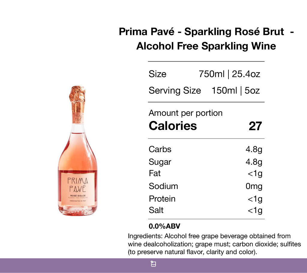 Prima Pavé - Sparkling Rosé Brut - Nutrition Facts