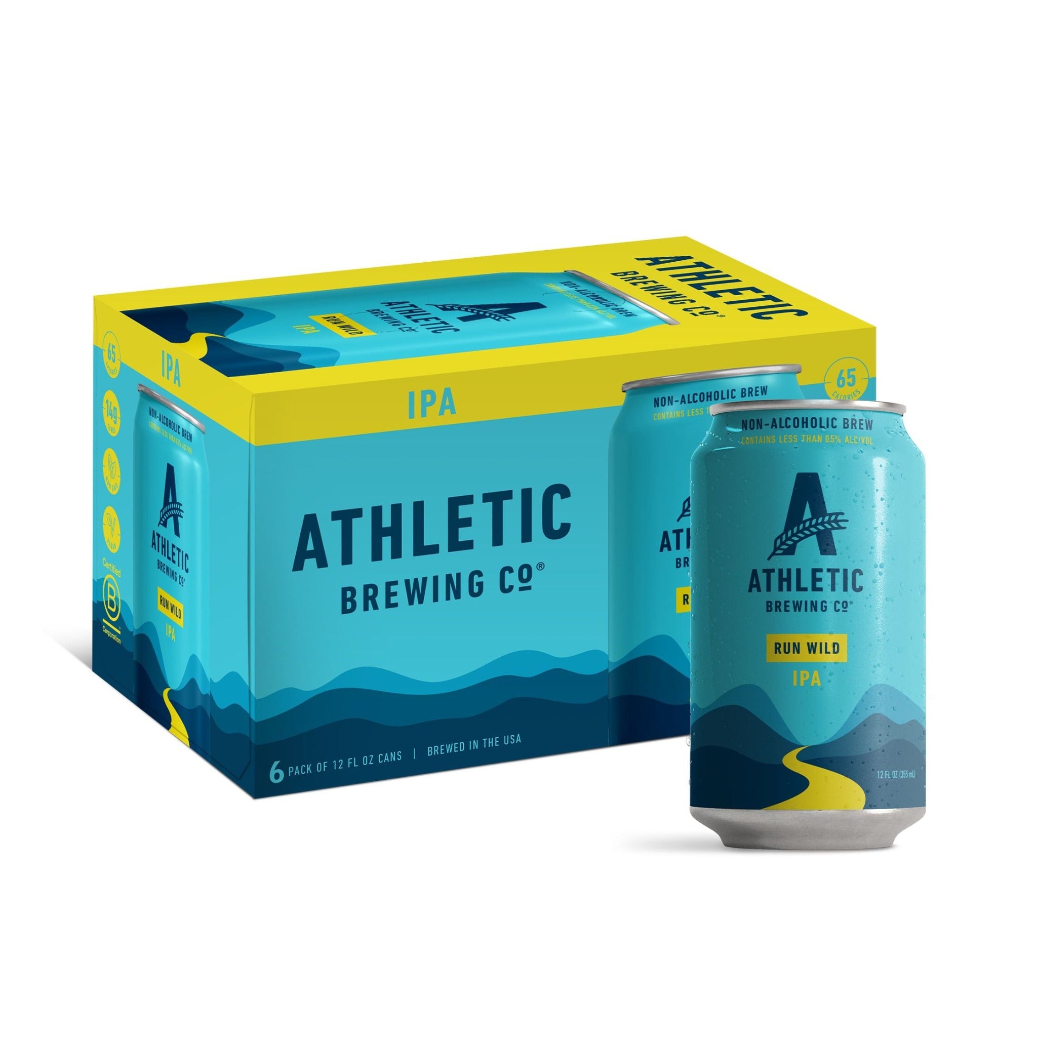 Athletic Brewing Run Wild IPA Non-Alcoholic Beer 6-Pack